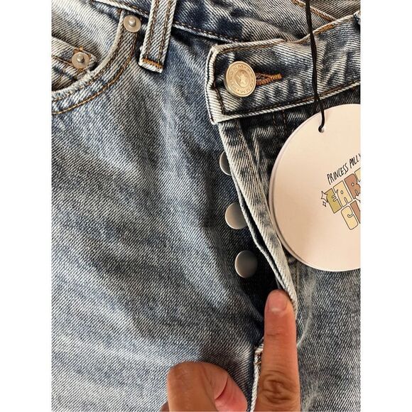 NWT Princess Polly Holly asymmetric straight leg‎ Jean light wash women’s size 2 - Picture 3 of 5